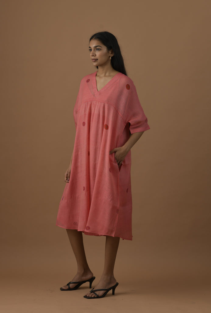 eri silk dress Beige Eri raw silk dress Unique silk slip dress Bohemian clothing Ethnic silk dress Ceremonial silk dress Authentic silk